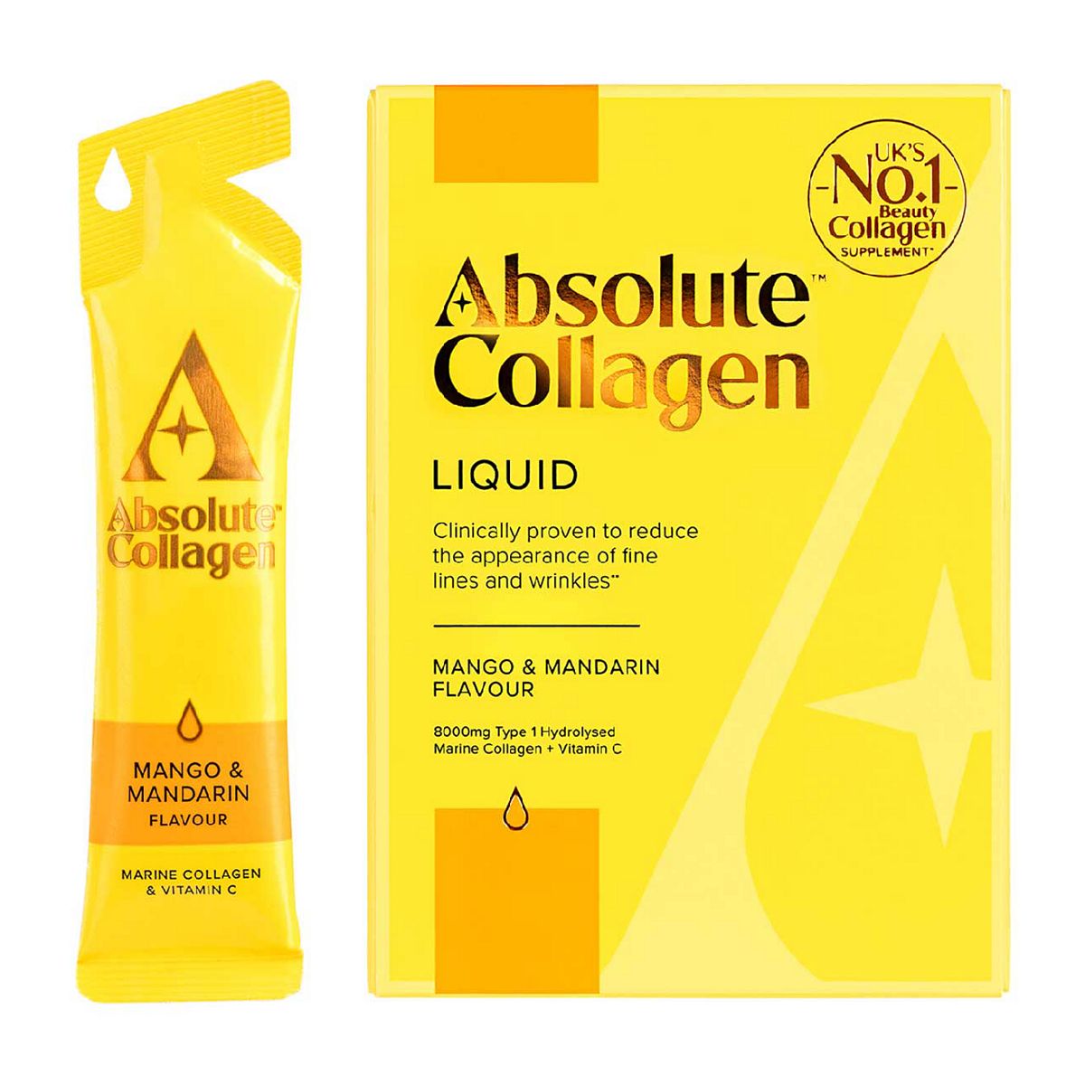 Absolute Collagen Marine Collagen Liquid Supplement Mango & Mandarin Flavour 10 X 10Ml Sachets