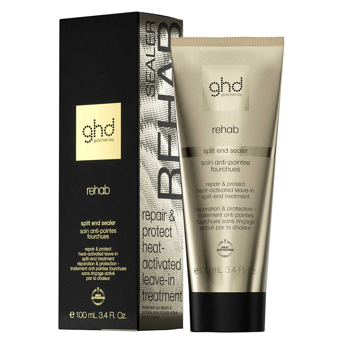 GHD Rehab Split End Sealer, Heat-Activated Leave-In Treatment To Repair & Protect - 100ml