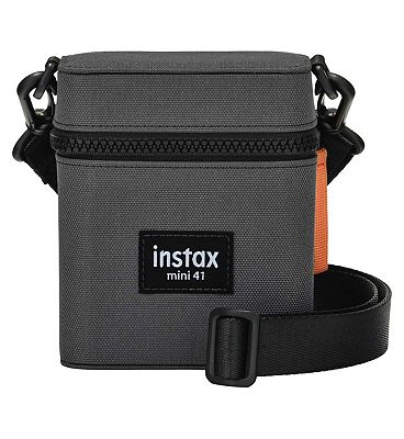 Instax Mini 41 Toughened Camera Case with Shoulder Strap Charcoal Grey Fabric