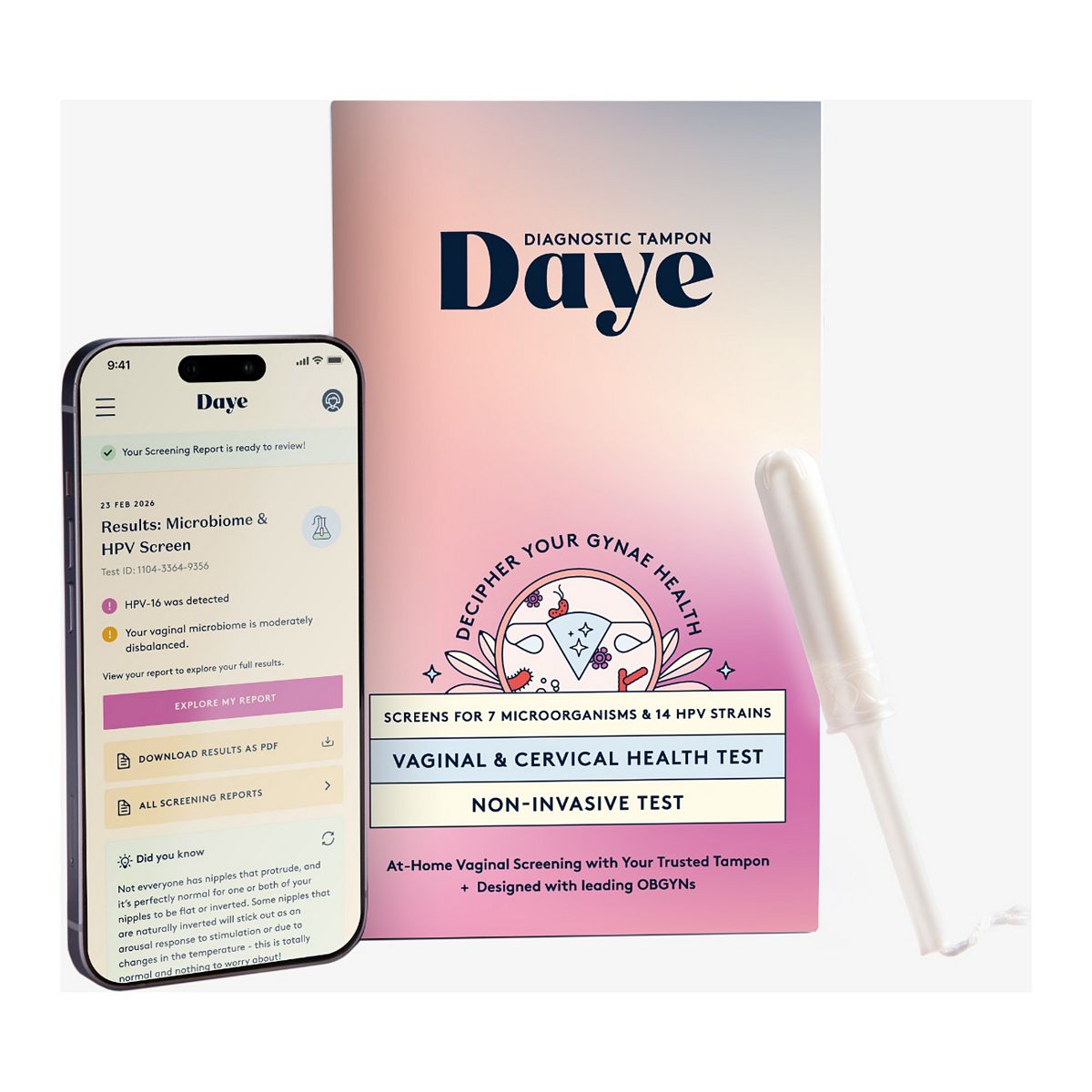 Daye At-Home Vaginal Microbiome & Hpv Diagnostic Kit
