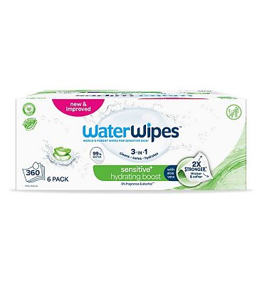 WaterWipes Hydrating Clean Baby Wipes 60s 6s