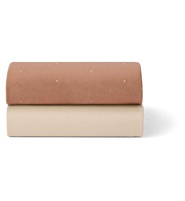 Snuz Twin Pack Crib Sheets - Blush Dot
