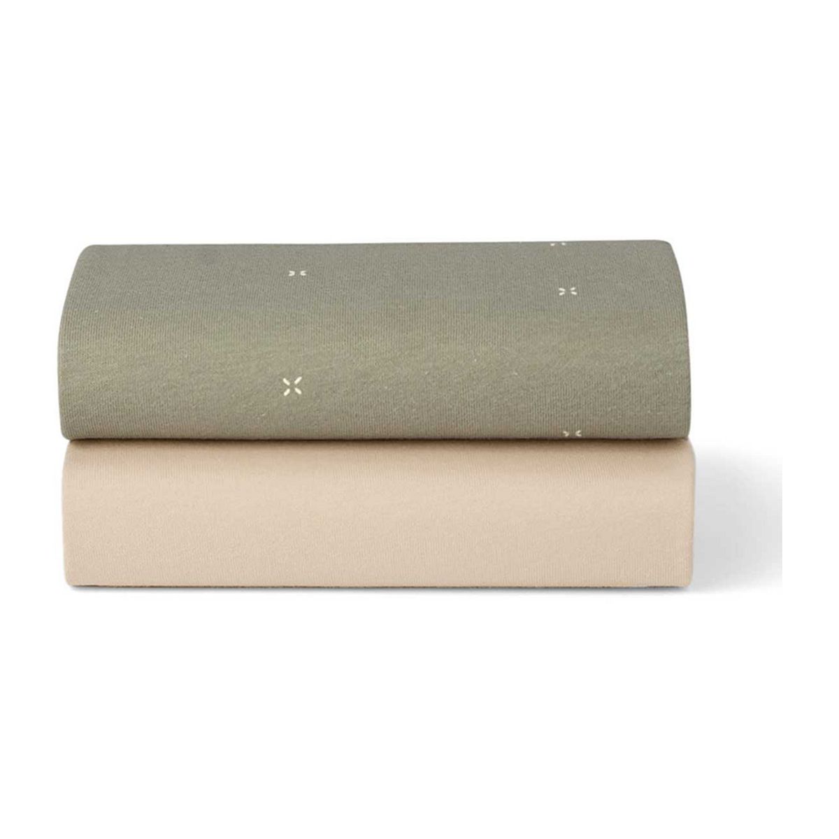 Snuz Twin Pack Crib Sheets - Sage Cross