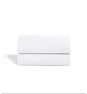 Snuz Twin Pack Crib Sheets White