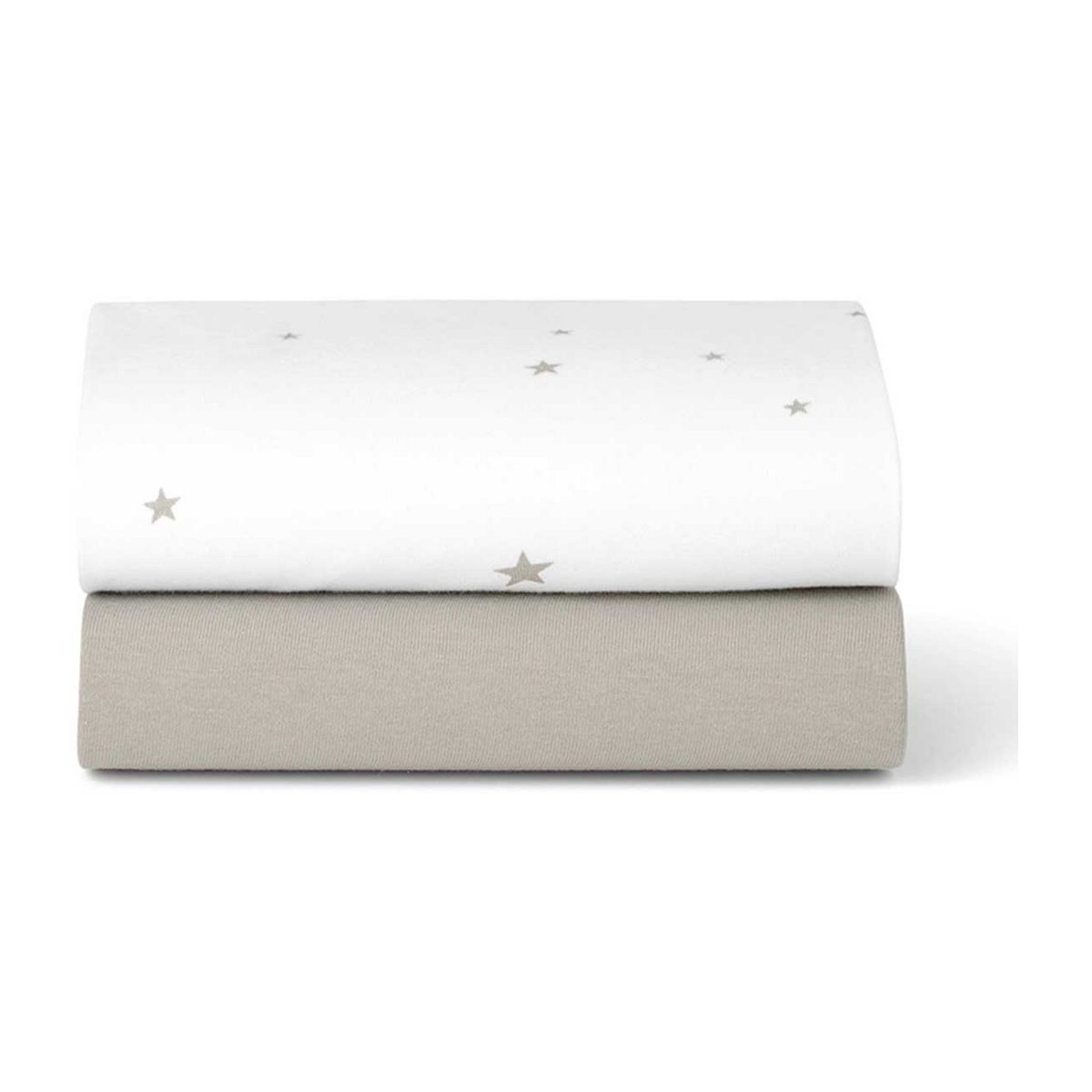 Snuz Twin Pack Crib Sheets - White Star