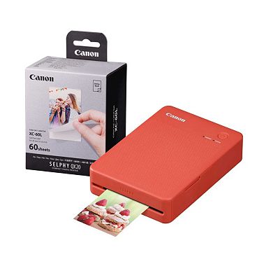 Canon Selphy QX20 Instant Photo Printer - Terracotta Red - Printer + 60 Shot Pack
