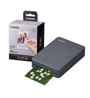 Canon Selphy QX20 Instant Photo Printer - Dark Grey - Printer + 60 Shot Pack