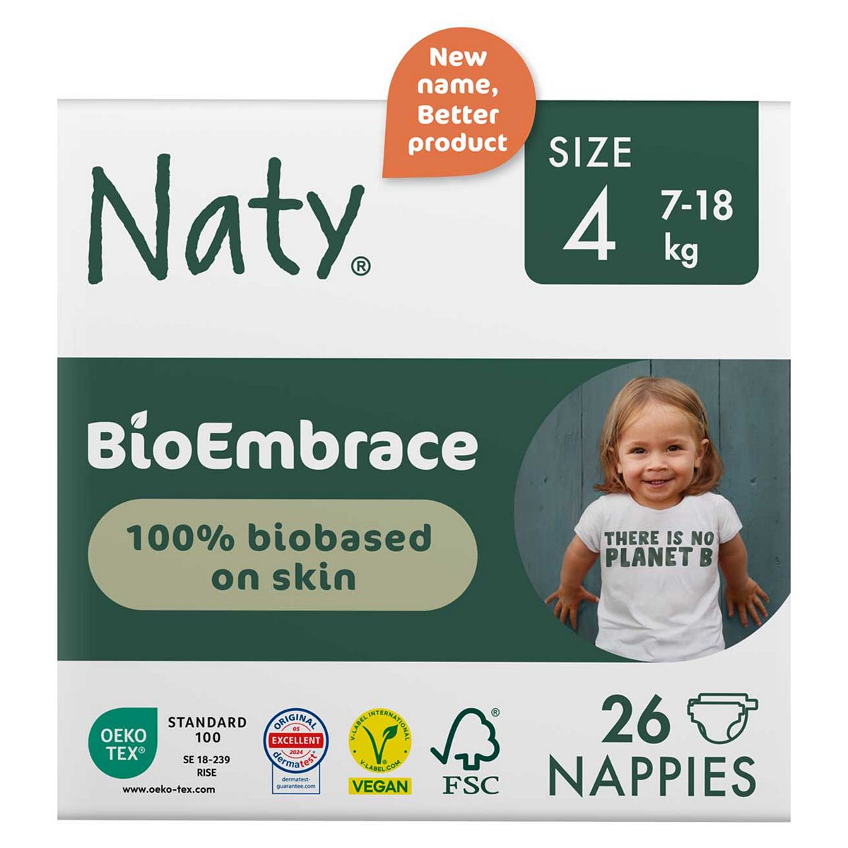 Naty Bioembrace Nappies Size 4, 26 7-18Kg