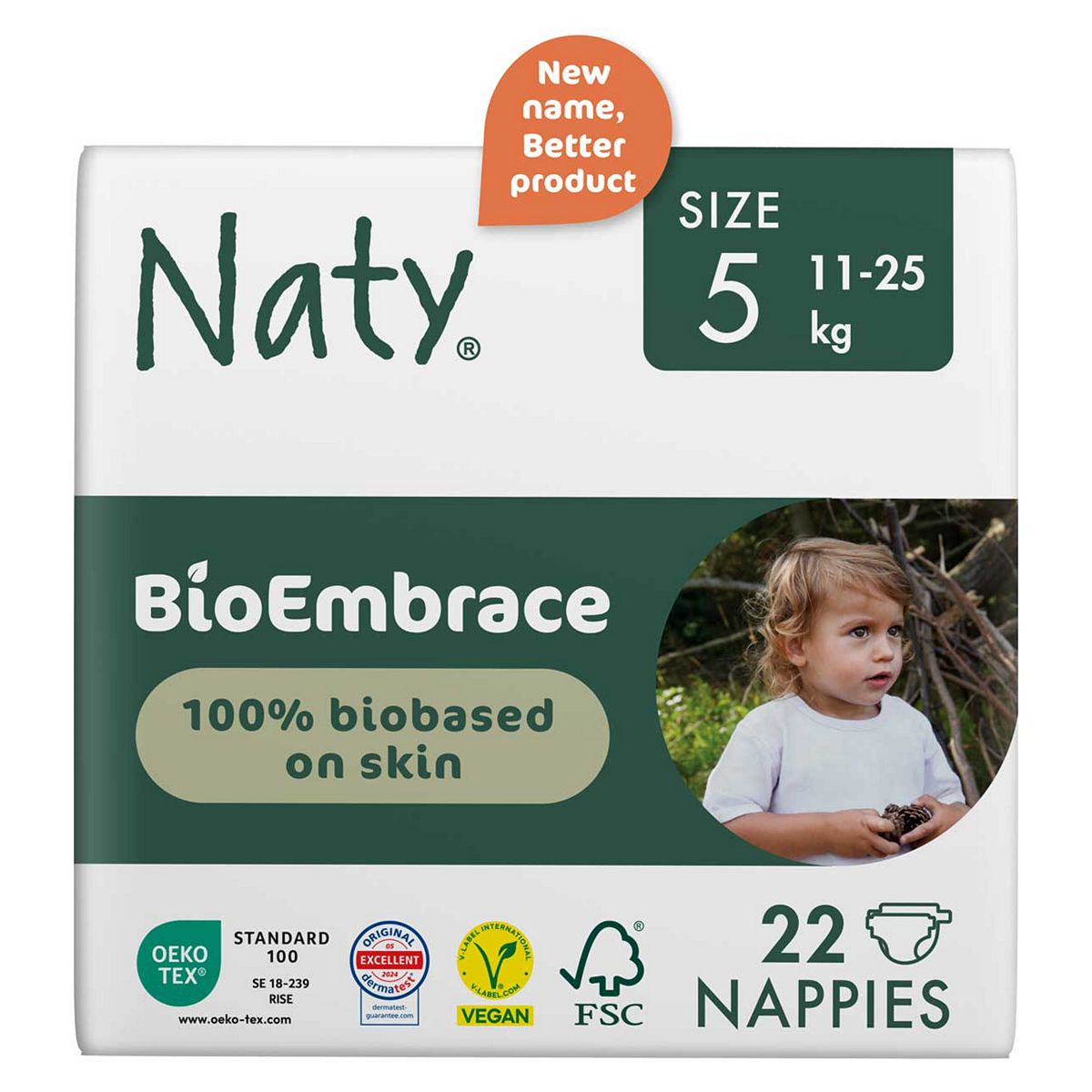 Naty Bioembrace Nappies Size 5, 22 11-25Kg