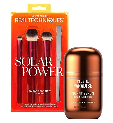 Real Techniques Face Brush & Isle of Paradise Bronzer Set