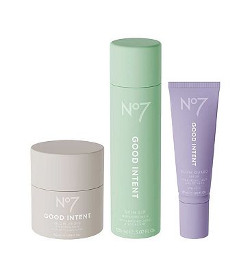 Click to view product details and reviews for No7 Good Intent Glow Trio.