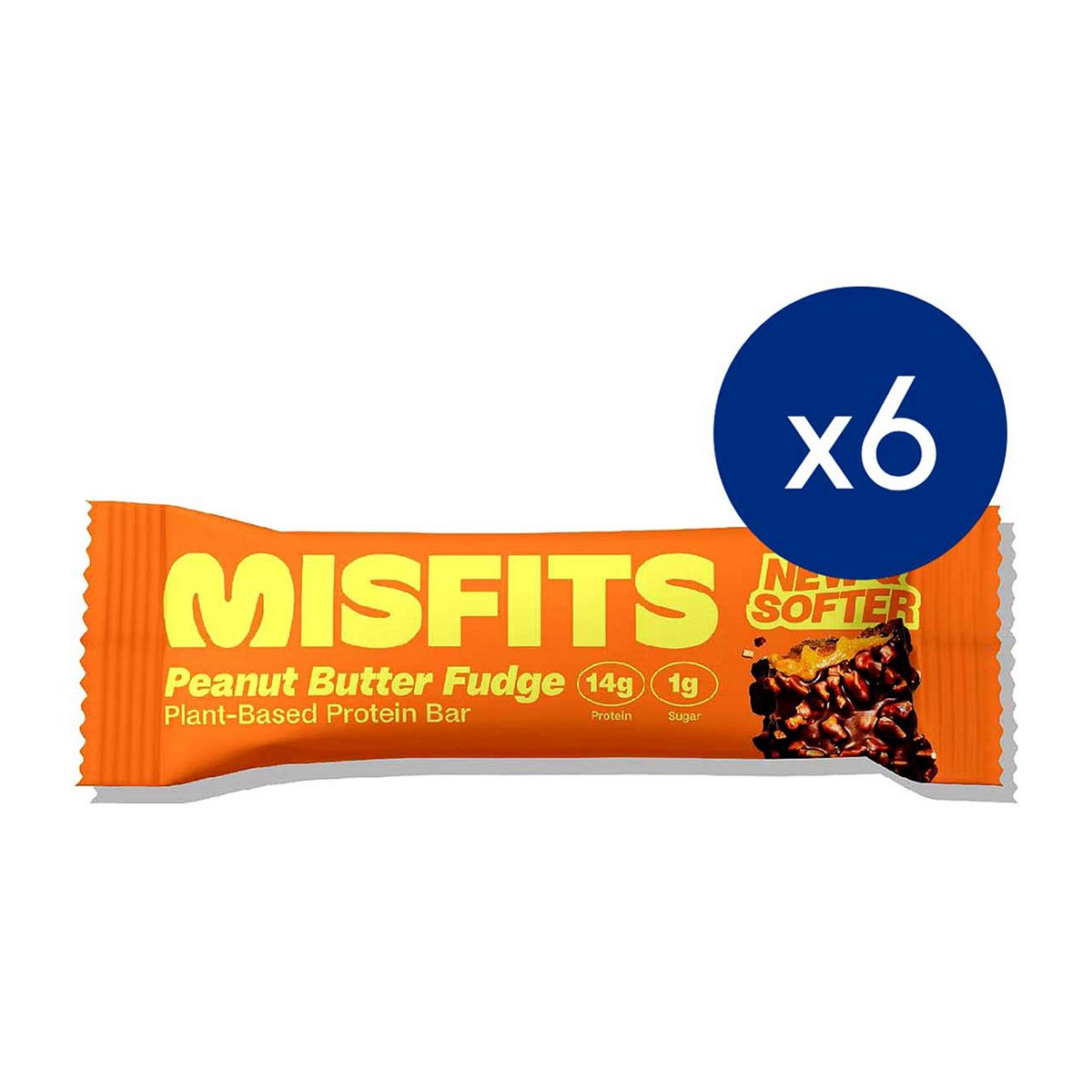 Misfits Plant-Based Peanut Butter Fudge Protein Bar 50G 6S
