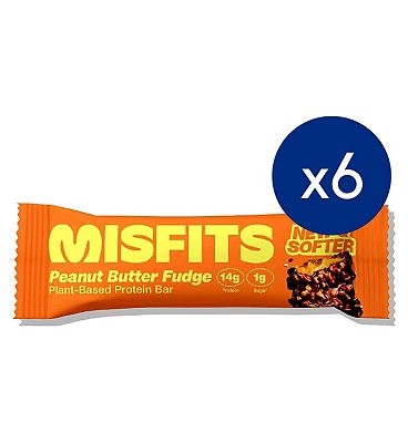 Misfits Plant-Based Peanut Butter Fudge Protein Bar 50g 6s