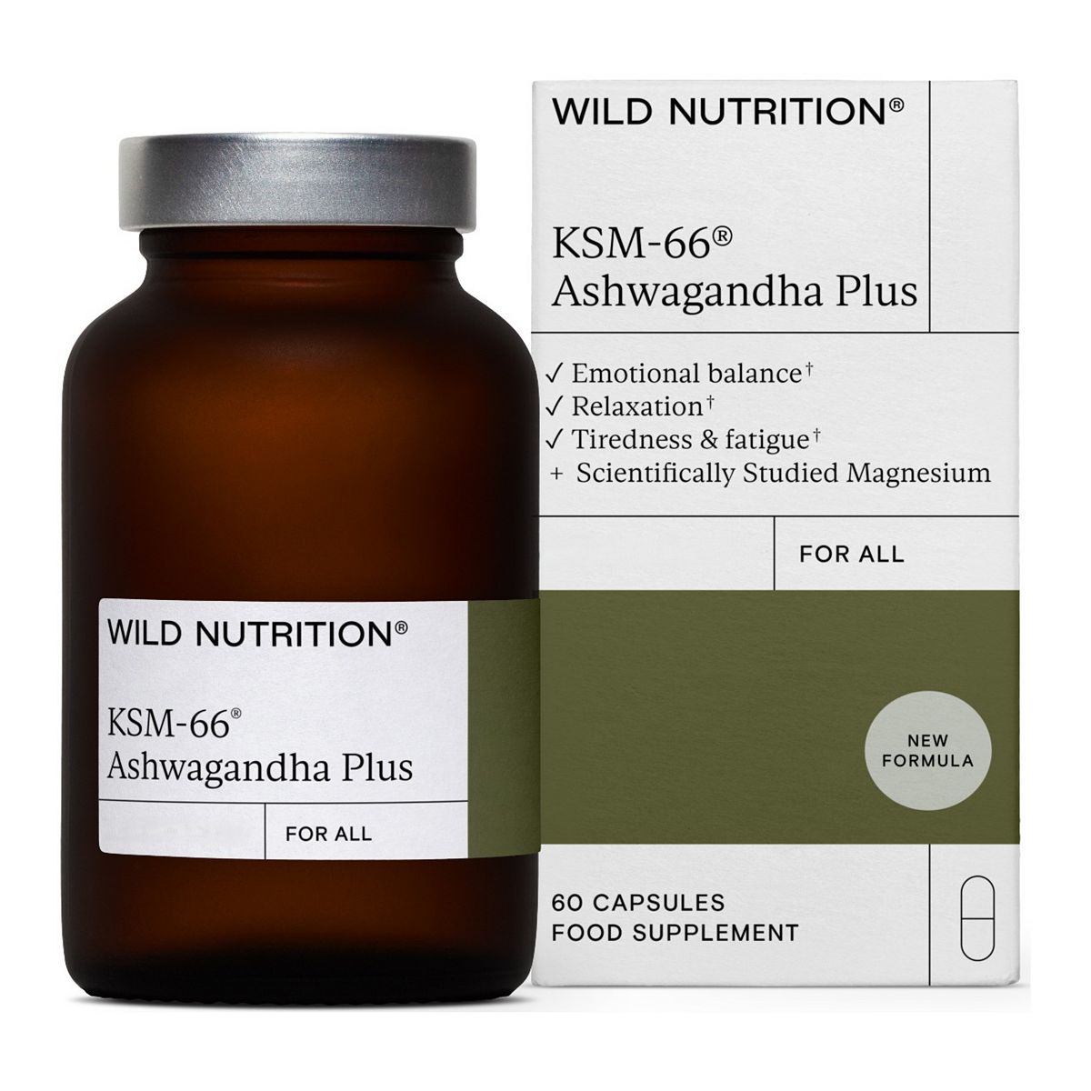 Wild Nutrition Ksm-66 Ashwaganda Plus Supplement 60 Capsules