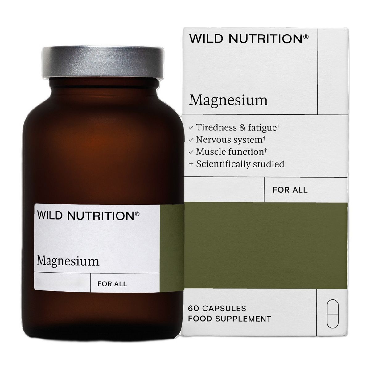 Wild Nutrition Magnesium Supplement 60 Capsules