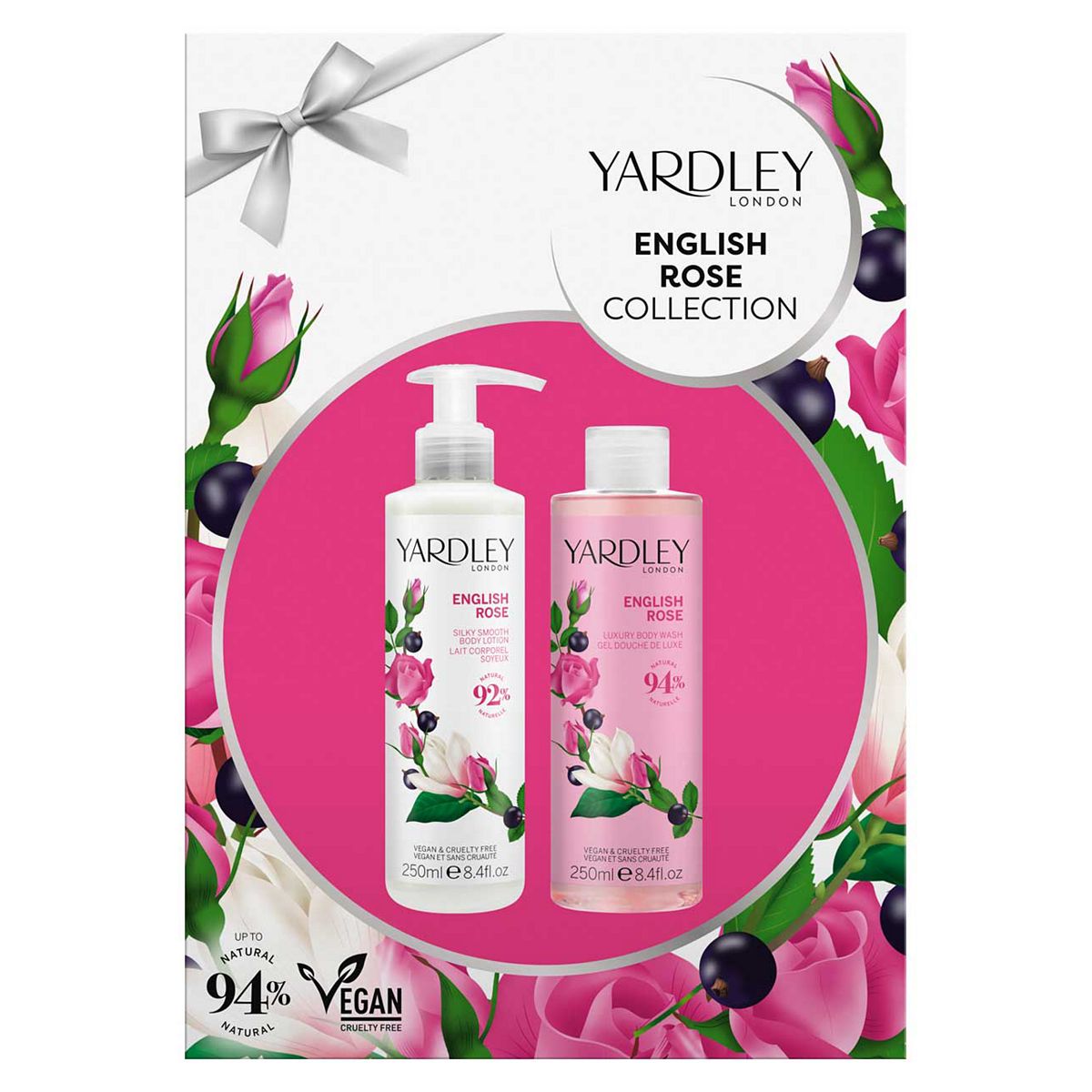 Yardley English Rose Body Wash And Lotion Set 2 X250 ml, 250ml