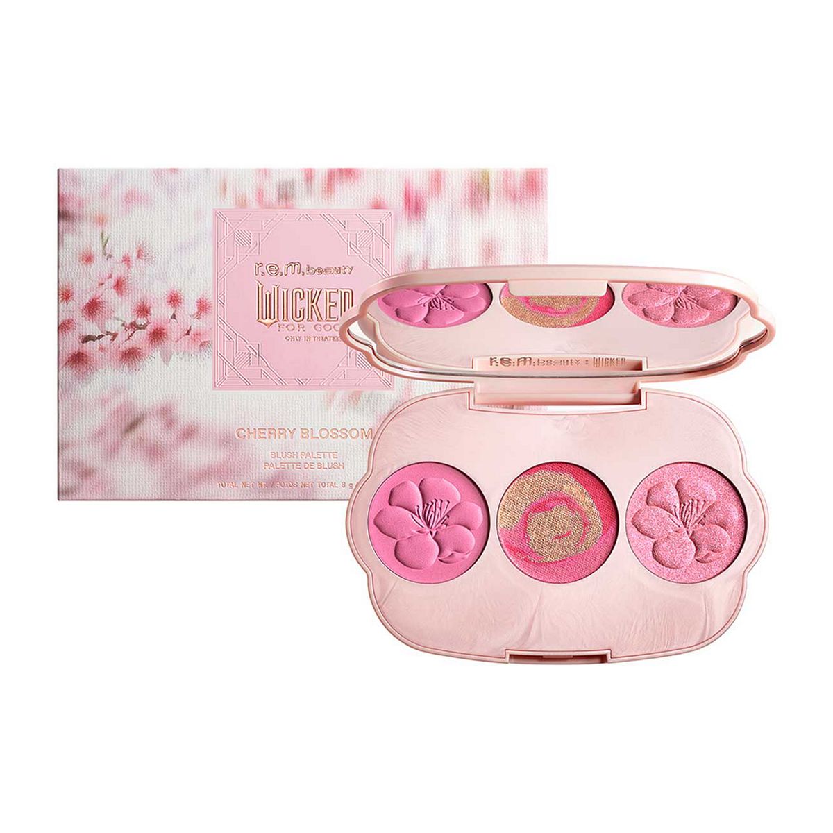 r.e.m. beauty X Wicked: For Good - Cherry Blossom Blush Palette Warm Coral