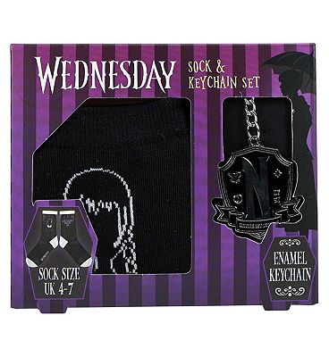 Wednesday Sock & Keyring Set