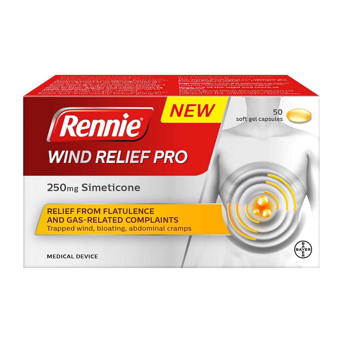 1 x 50 Rennie Wind Relief Pro for Flatulence & Gas  inc weight-loss  flatulence - Image 2