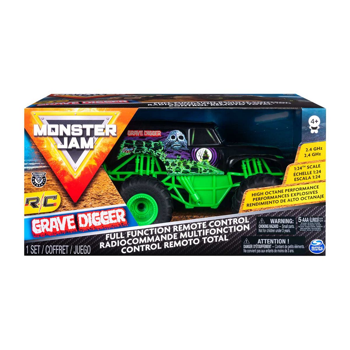 Monster Jam Spinmaster R/C Grave Digger 1 24 Scale 2 4Ghz Vehicle