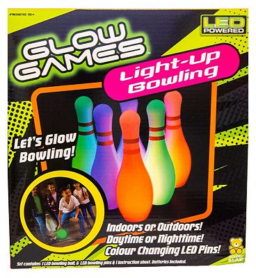 Golden Bear Glow Games Light-Up Bowling Set Playset