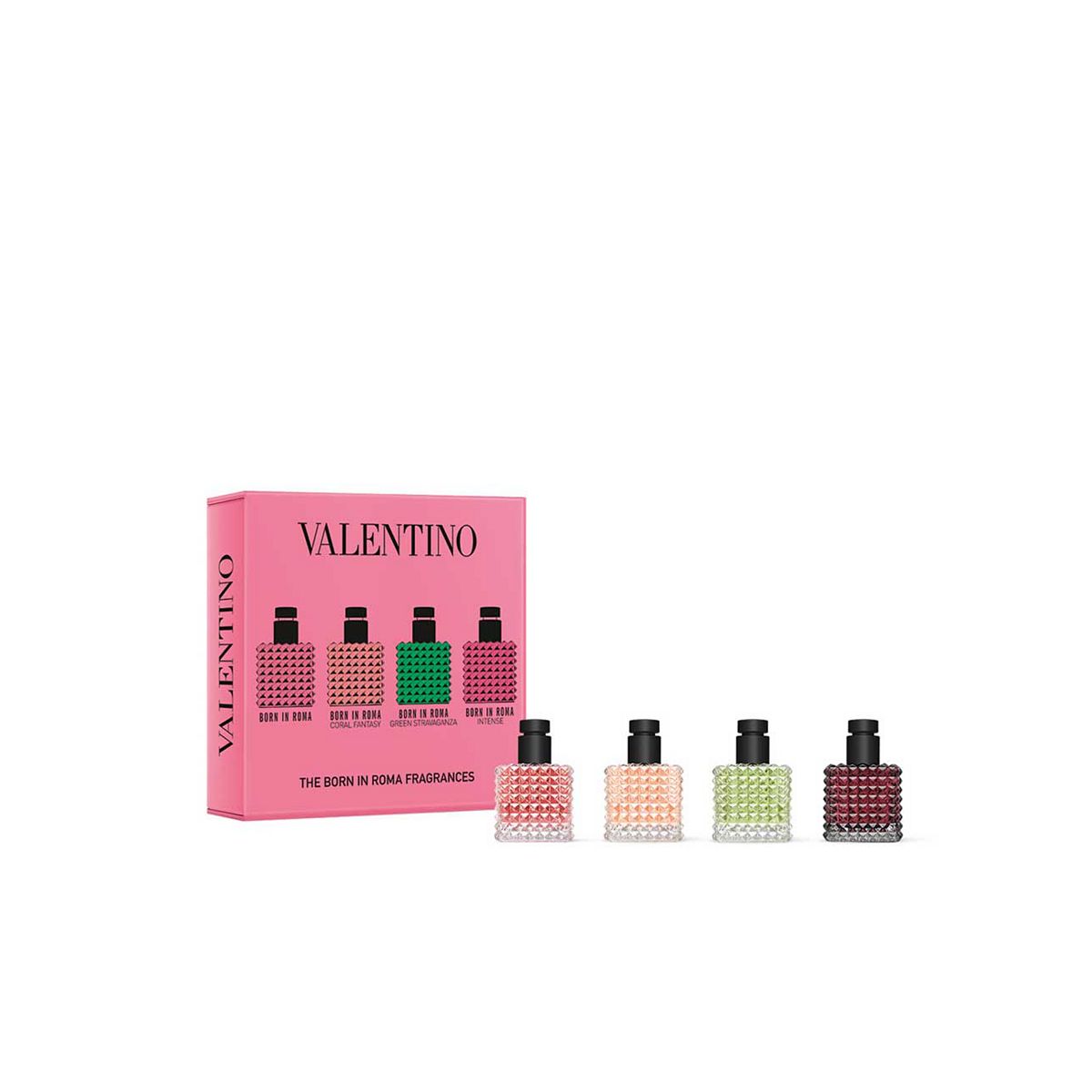 Valentino Born In Roma Donna Eau De Parfum 6ml, Coral Fantasy Green Stravaganza 6Ml & Intense Giftset