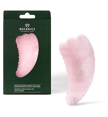 Click to view product details and reviews for Botanics Rose Quartz Body Gua Sha.