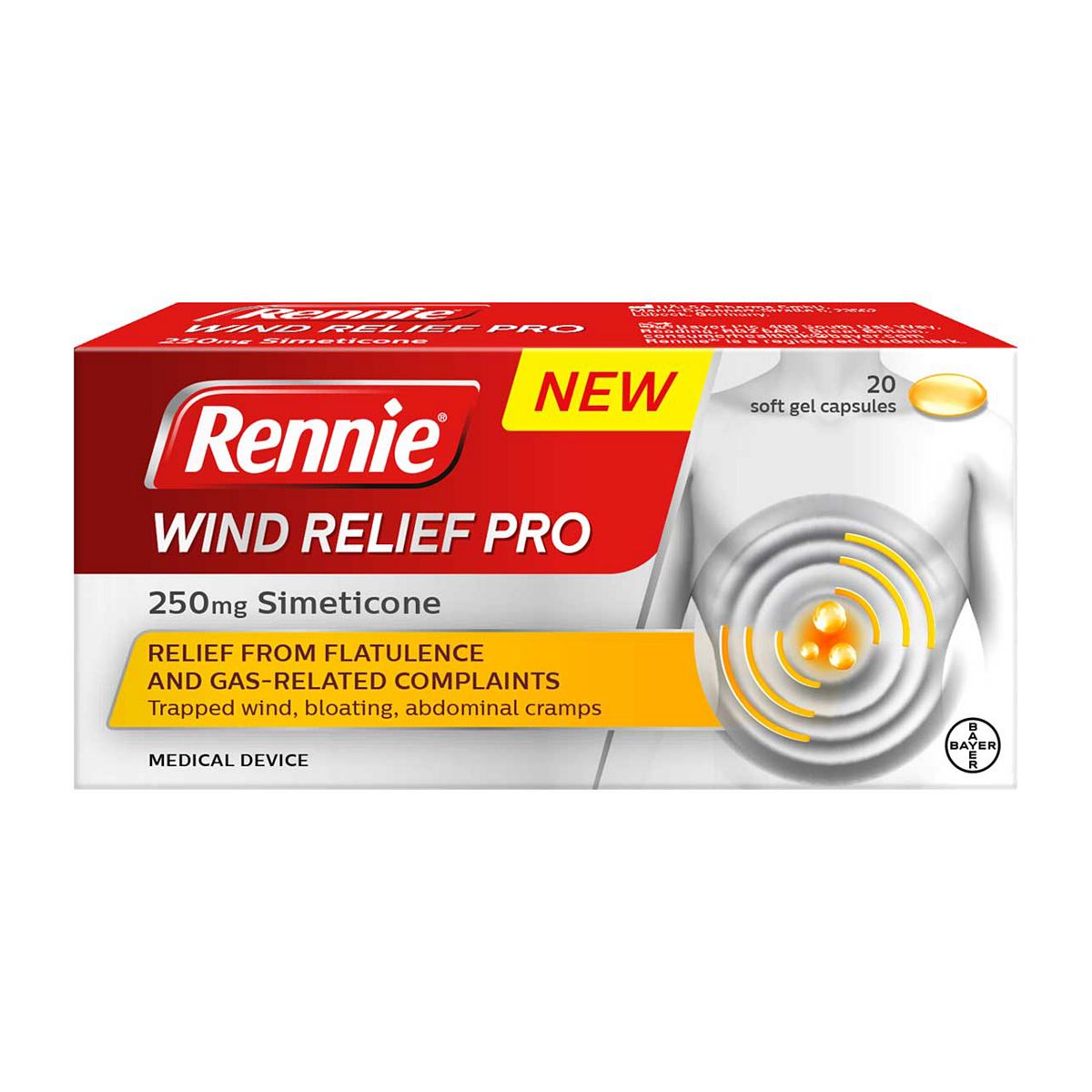 Rennie Wind Relief Pro Capsules 20S
