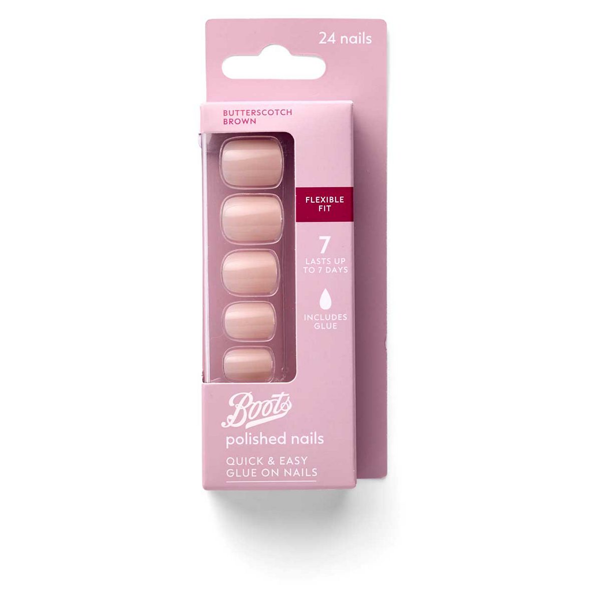 Boots False Nail Butterscotch Brown X24