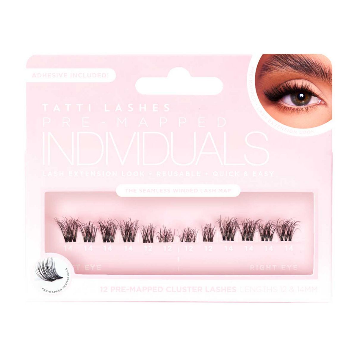 Tatti Lashes Seamless Winged Mapped Individual Lashes Clusters 12S