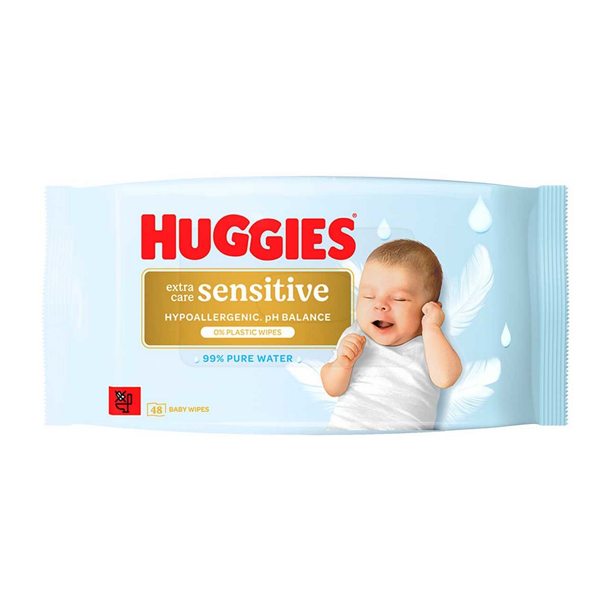 Huggies Baby Wipes Extra Care Sensitive Single 48