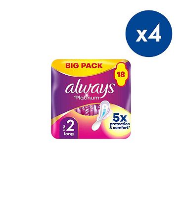 Always Platinum Value Pack Size 2 18ct Bundle x4