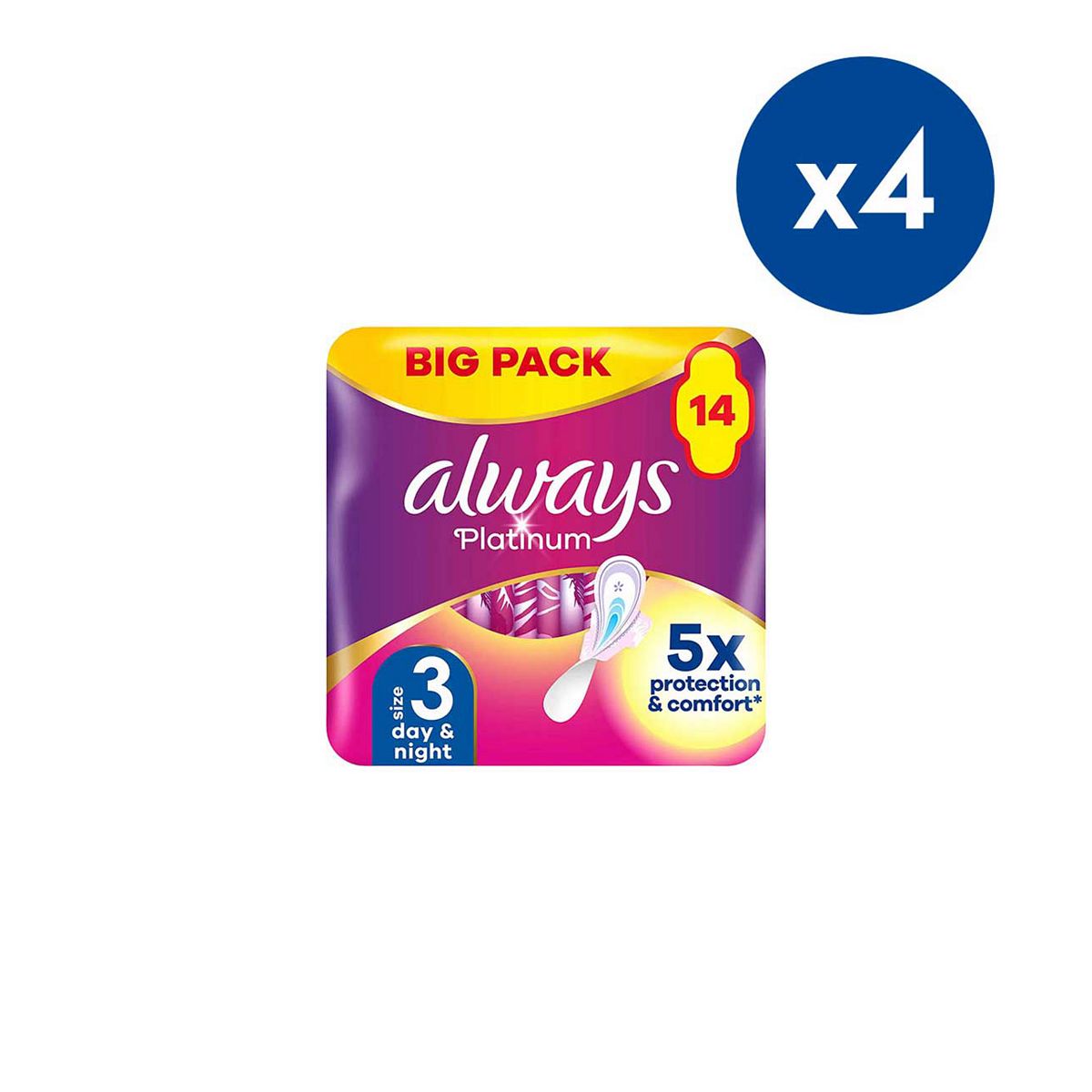 Always Platinum Value Pack Size 3 14Ct Bundle X4