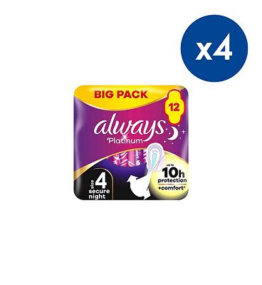 Always Platinum Value Pack Size 4 12ct Bundle x4