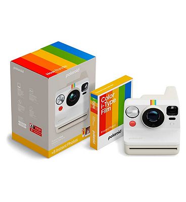 Polaroid EB Now gen 3 Instant Camera Bundle White. Camera & Pack of 8, Colour i-Type Film Included