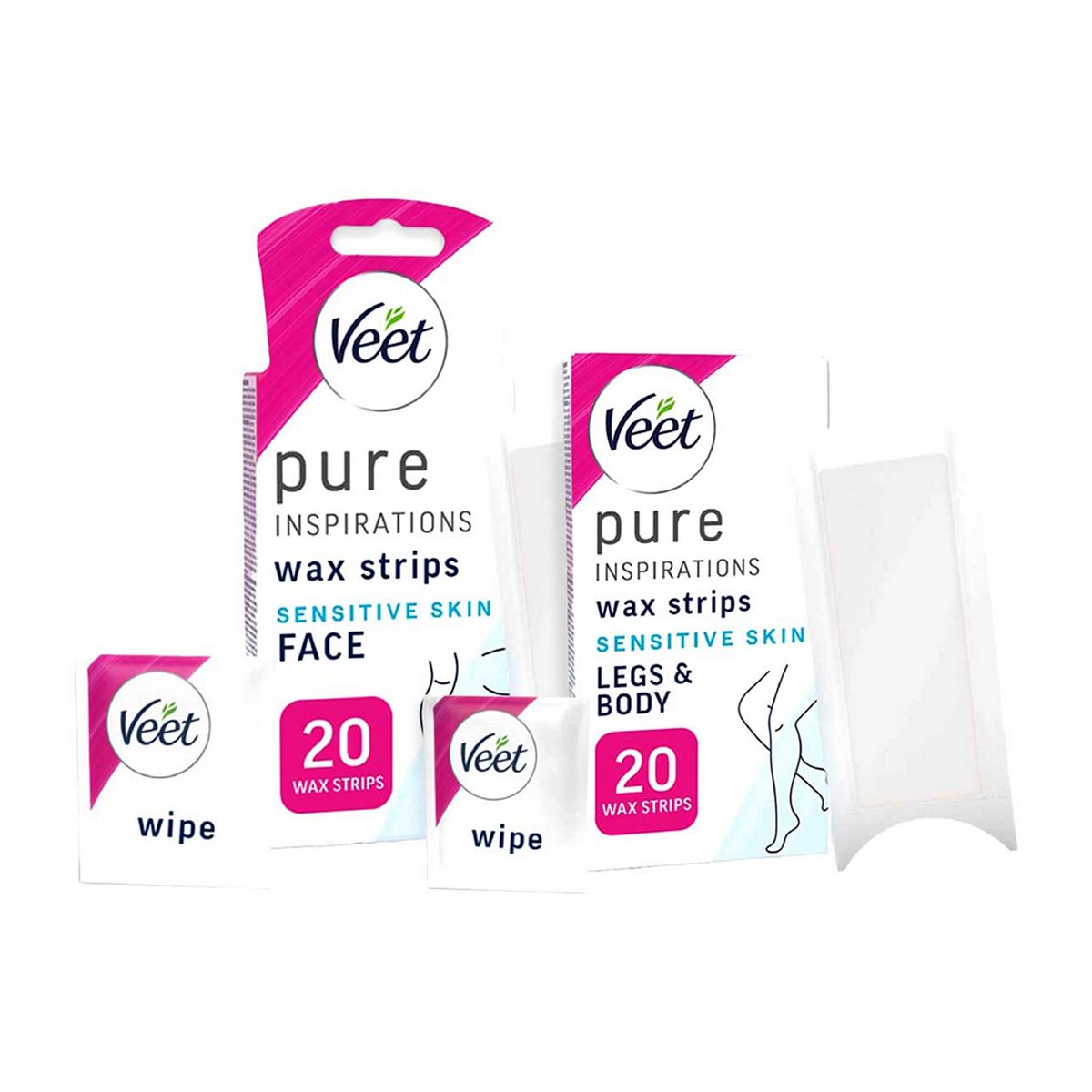 Veet Pure Face & Legs Cold Wax Strip Bundle