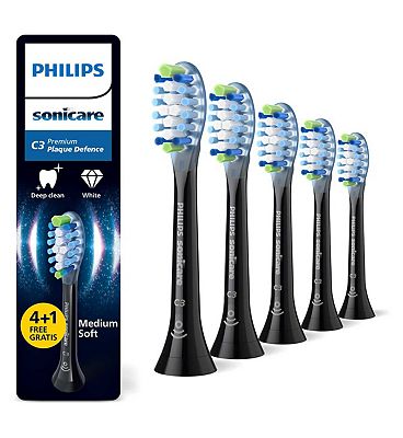 Philips Sonicare Replacement Bruch Heads Plaque Defence - 5 Pack Black
