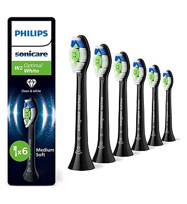Philips Sonicare Brushheads Optimal White 6 Pack Black