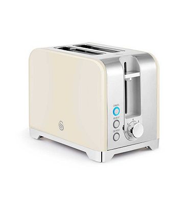 Swan Solace 2 Slice Stainless Steel Toaster Cream