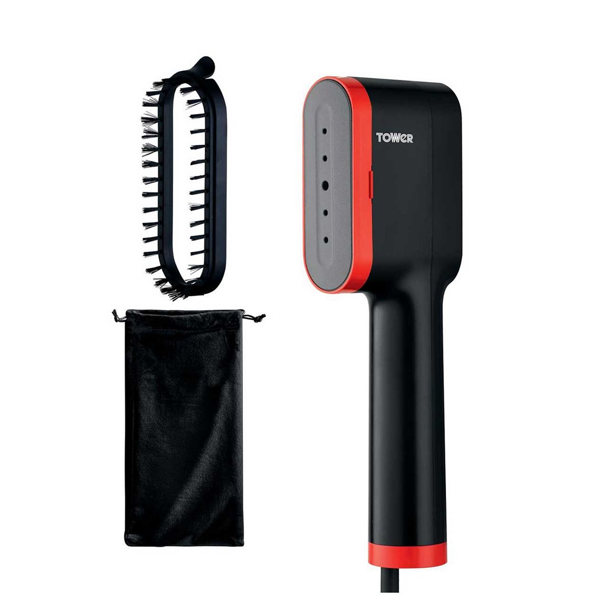 Tower 1400W Digital Garment Steamer Red And Black