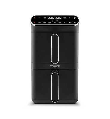Tower Vortx 11L Dual Layer Air Fryer Black with Chrome Trim