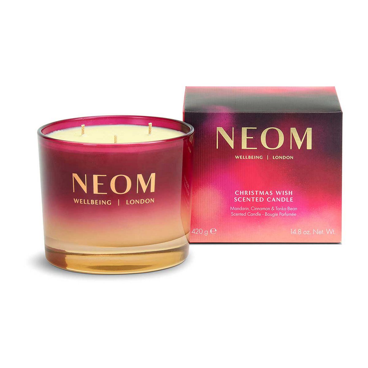 Neom Wellbeing Christmas Wish 3 Wick Candle 420G
