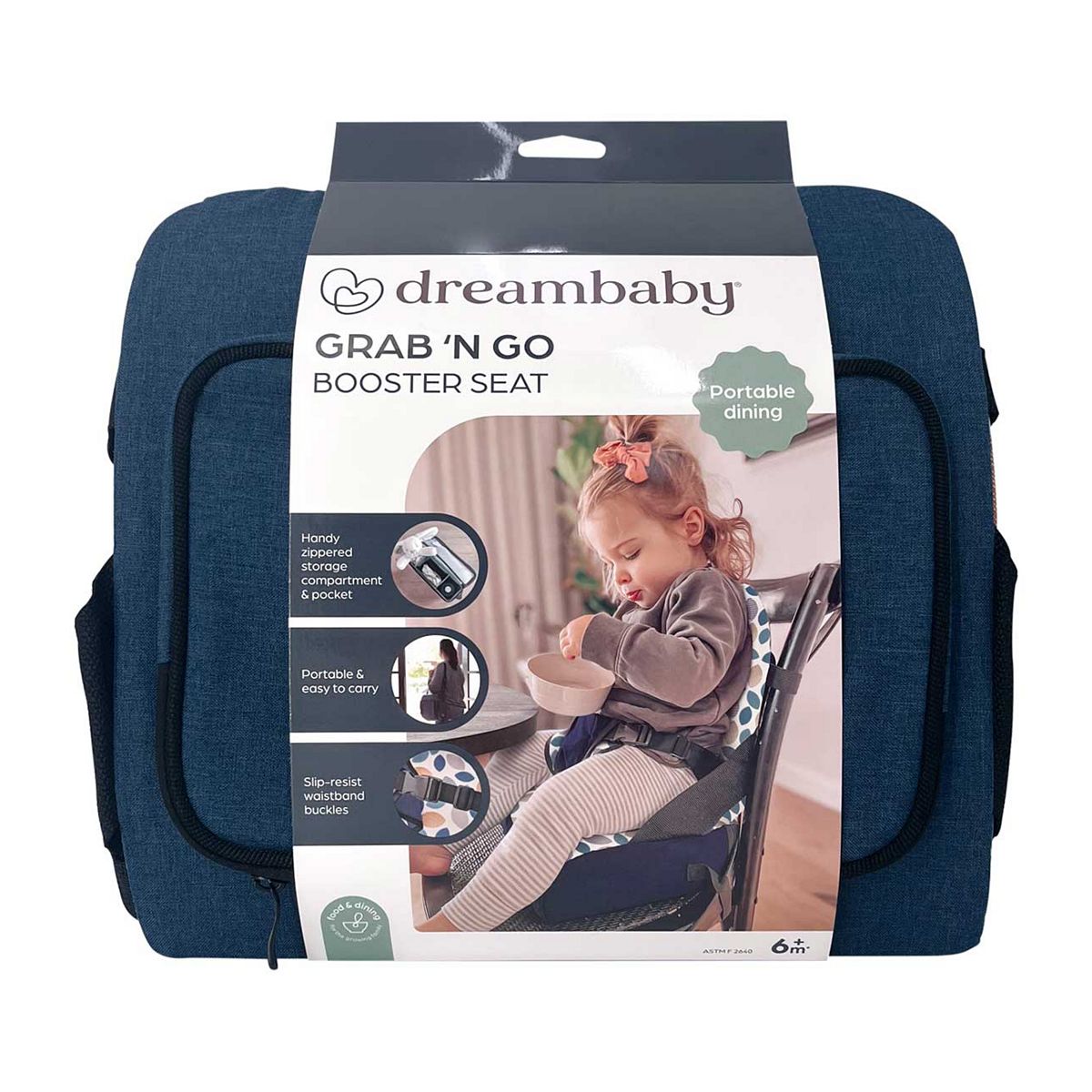 Dreambaby Feeding And On The Go Booster Seat With Storage - Blue