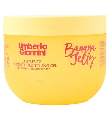Click to view product details and reviews for Umberto Giannini Banana Jelly Anti Frizz Strong Hold Styling Gel 475ml.