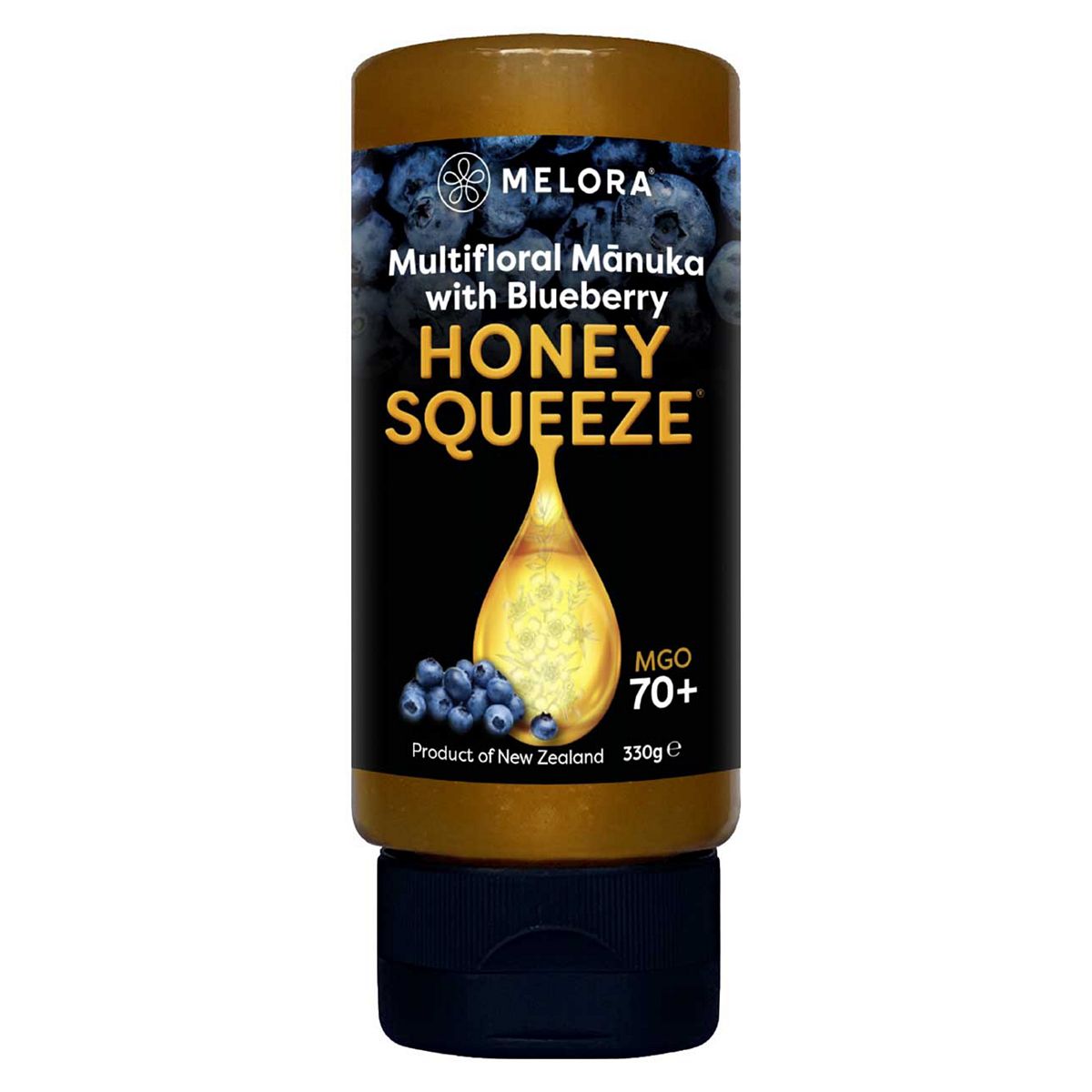 Melora Multifloral Manuka Honey 70+ Mgo Blueberry Squeeze 330G