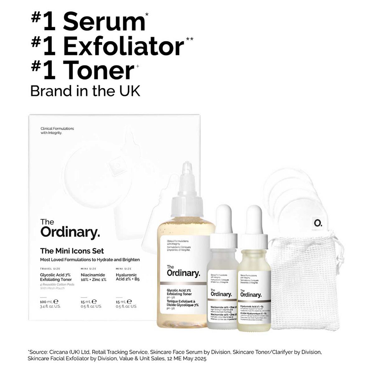 The Ordinary The Mini Icons Limited Edition Skincare Gift Set Featuring Glycolic Acid