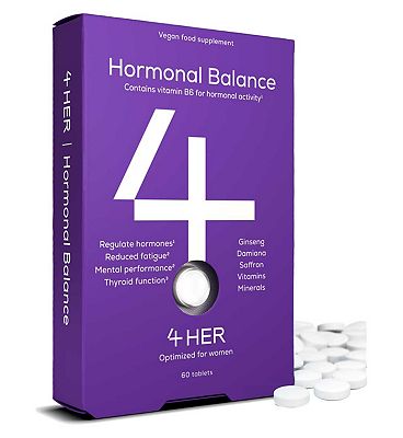 4Him&Her 4Her Hormonal Balance Supplement Mental Performance And Reduced Fatigue Vegan Tablets 60S