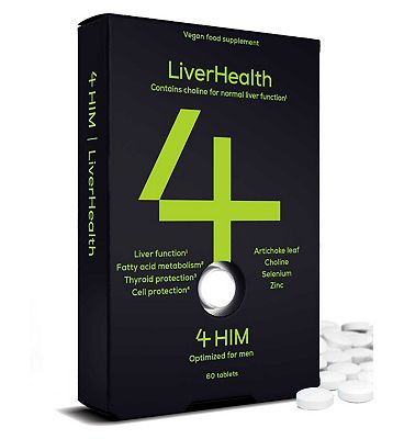 4Him&Her 4Him Liver Health Supplement Liver Function Thyroid And Cell Protection Vegan Tablets 60S
