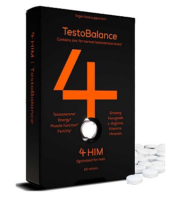 4Him&Her 4Him Testobalance Supplement For Testosterone Energy And Muscle Function Vegan Tablets 60S