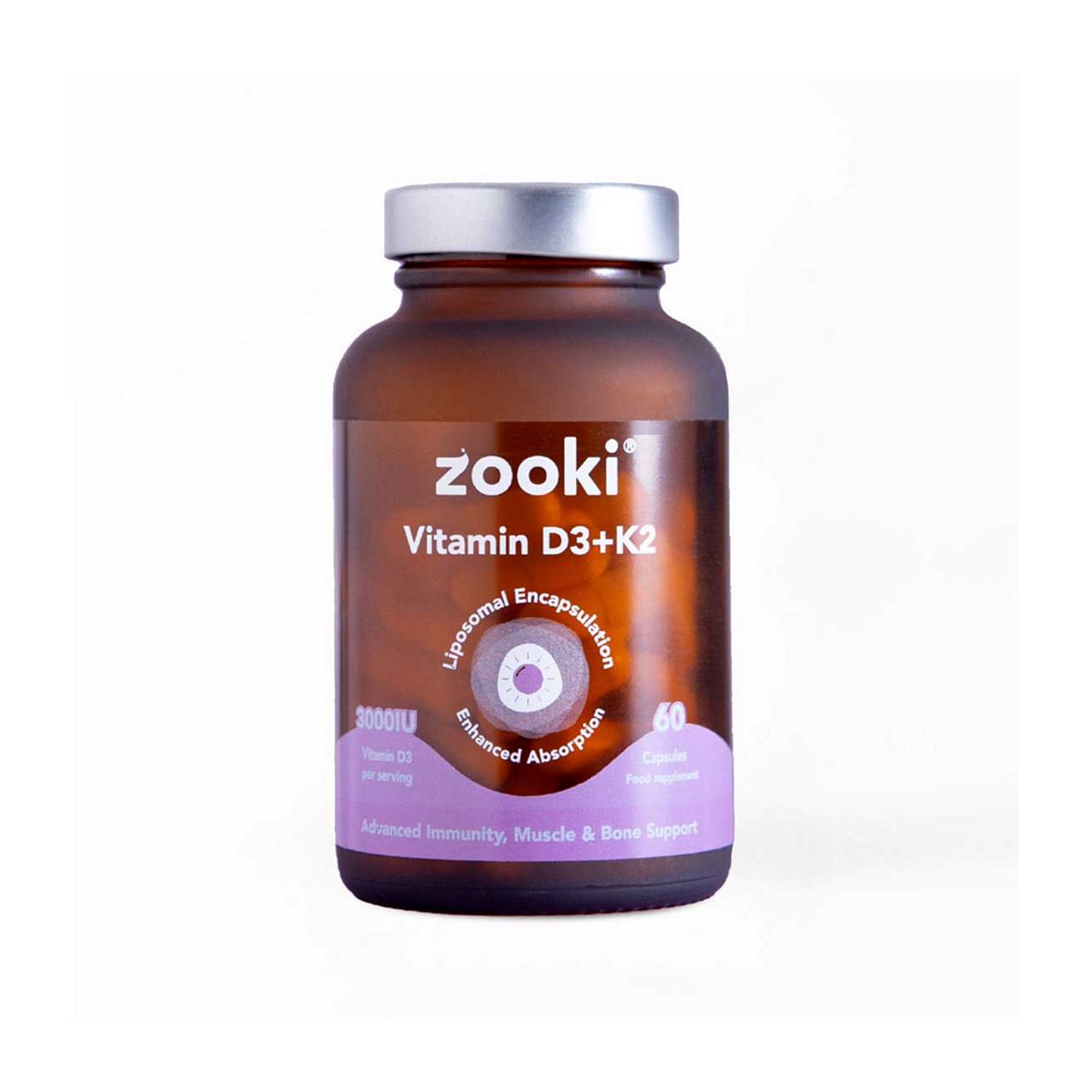 Zooki Liposomal Vitamin D3+K2 3000Iu Capsules - 30 Day Supply